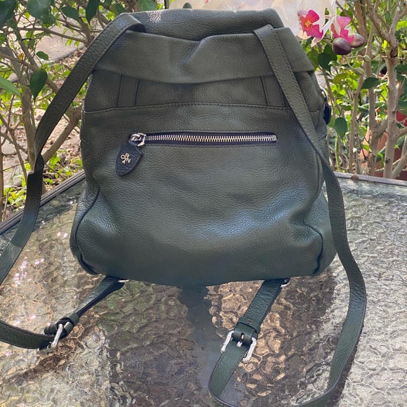 orYANY Chloe Olive Green Leather Zippered Backpack main image 4